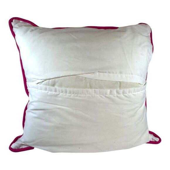 Hummingbird Vintage Square Embroidered Throw Pillow Cottage Hummingbirds Flowers - Picture 3 of 5